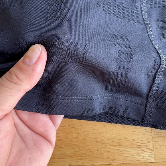 Rabbit Racy Running Tank Black Logo Perforated Spell Out Quick Dry Med FLAWED - Picture 7 of 9